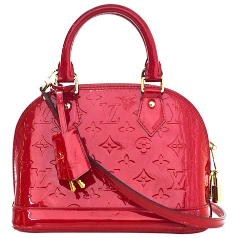 lv red patent bag|Alma BB Monogram Vernis Leather .